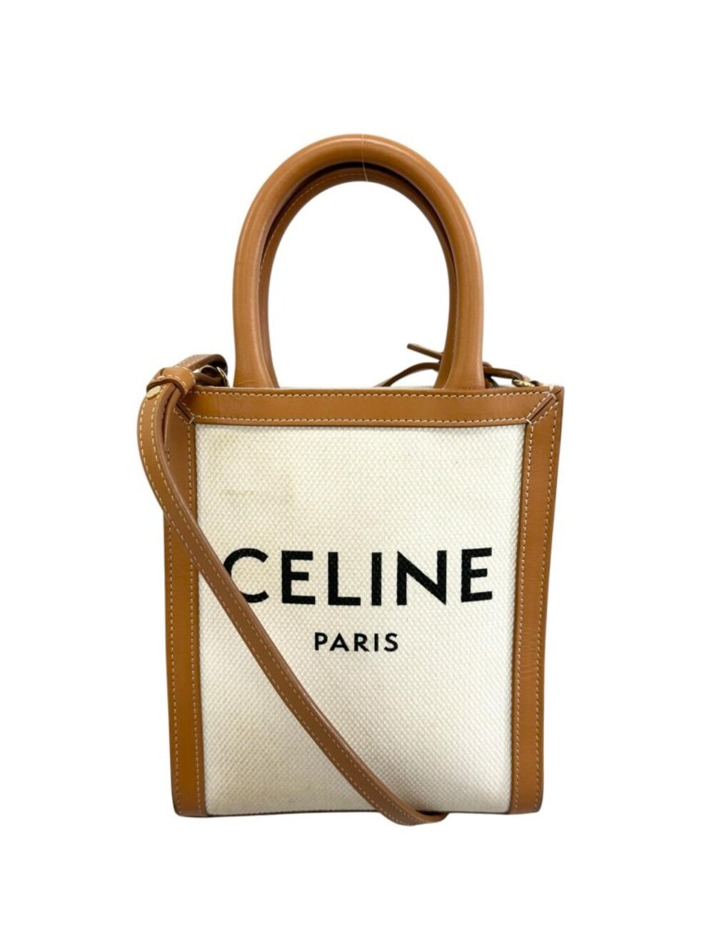 Celine Mini Vertical Cabas Shoulder Bag Beige